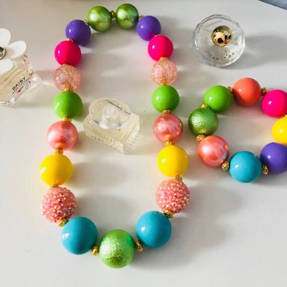 Chunky beads children necklace set